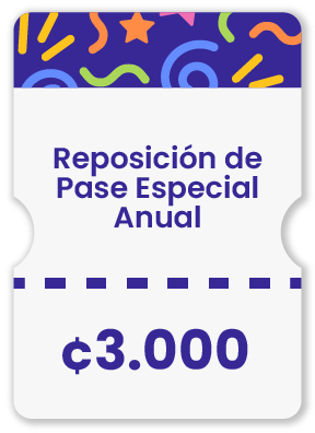 Tiquete precio Reposición Pase Especial Anual