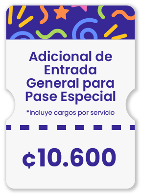 Tiquete precio Adic de Entrada General para Pase Especial